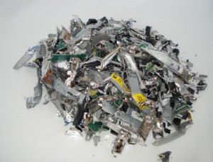 Pile of Metal Shreds from Hard Drive Destruction